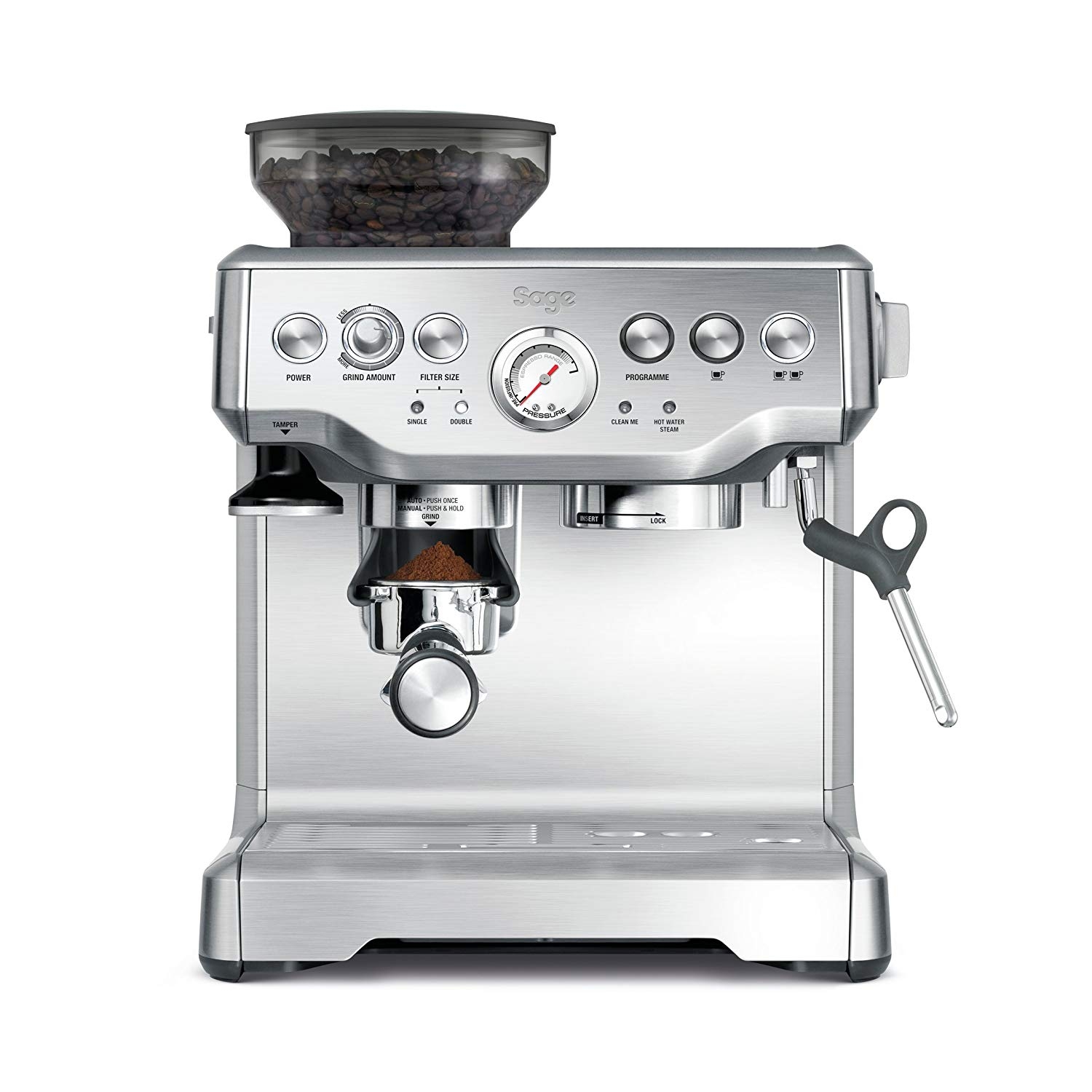 SAGE Barista Express BES875UK Bean to Cup Coffee Machine - Silver - 2
